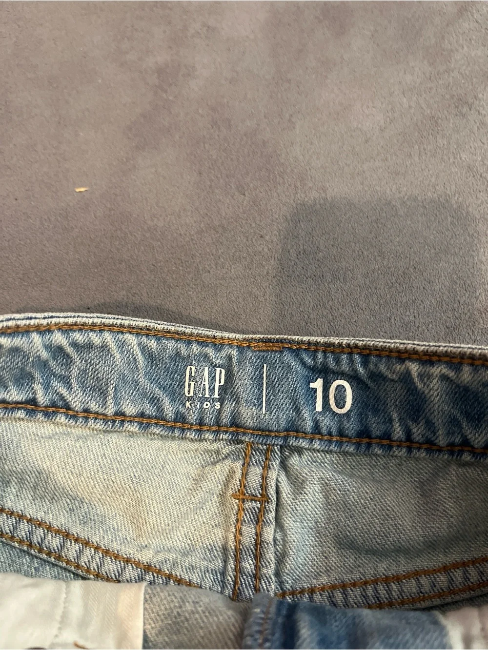 GAP Light Blue Distressed Denim Mini Skirt